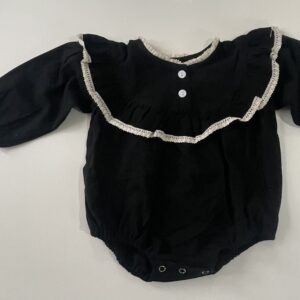 Black broderie trim romper