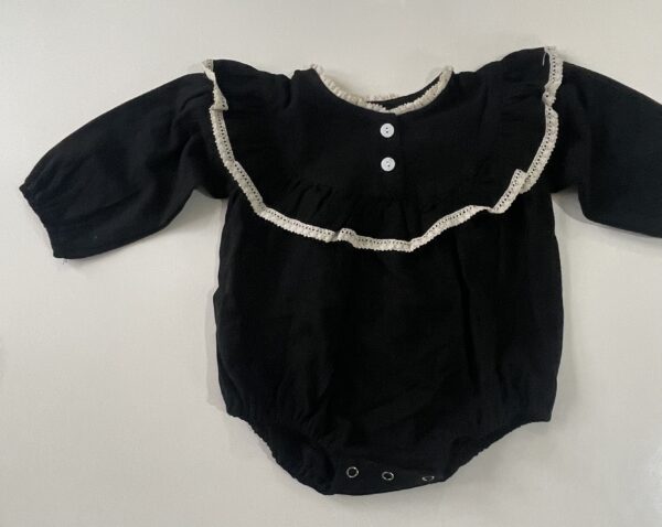 Black broderie trim romper