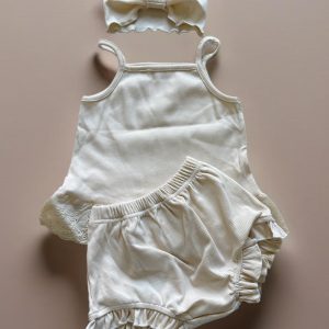 Broidery short set