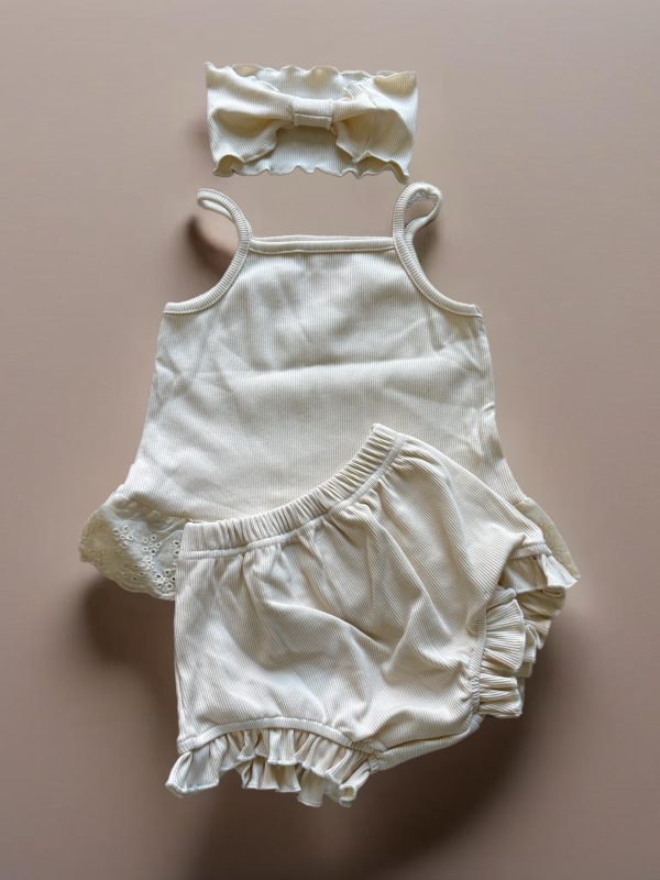 Broidery short set