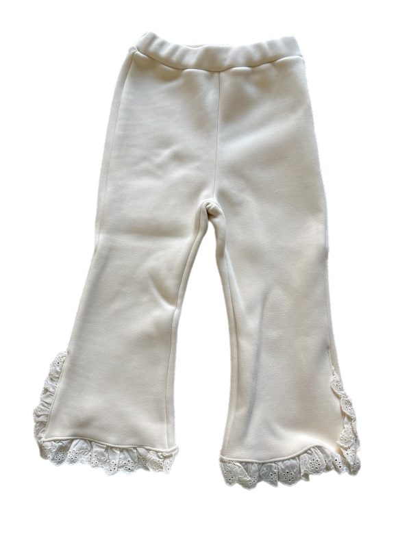 Broidery leg fleece flares